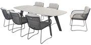 Montana Aprilla keramiek Terrazzo dining tuinset 240x103xH75 cm 7 delig antraciet 4 Seasons Outdoor