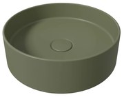 Salenzi Hide Circle opbouw wastafel waskom mat legergroen 40x12cm