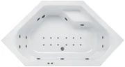 Lambini Designs Venetië bubbelbad 145x145cm elektronisch met 6+4+2 hydrojets en 12 aerojets RVS