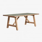 Rectangulaire Eettafel Van Acaciahout Dubai Donkergroen & 200 X 100 Cm - Sklum