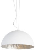 Eettafel / Eetkamer Moderne hanglamp wit met zilver 50cm - Magna Modern E27 rond Binnenverlichting Lamp