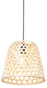 Oosterse hanglamp zwart met bamboe - Rayan