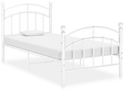 vidaXL Bedframe metaal wit 90x200 cm