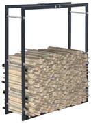 vidaXL Haardhoutrek 80x25x100 cm staal zwart