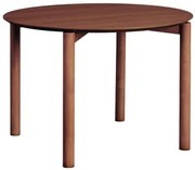 Ronde Eettafel Ø110 Cm In Mdf Munden Marrón Nogal Oscuro - Sklum
