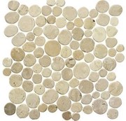 Terre d'Azur Bianco beige kiezel coins mozaiek 30x30