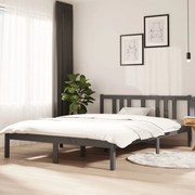 vidaXL Bedframe massief hout grijs 140x200 cm