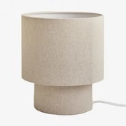 Gioura Linnen En Ijzeren Tafellamp Beige – Linnen & ↑20 Cm - Sklum