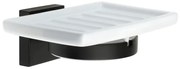 Smedbo House Zeepschaal - 12x8cm - wandmodel - mat zwart/porselein RB342P