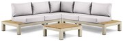 Loungeset 5 personen Aluminium/Teak Taupe Lifestyle Garden Furniture Vittoria