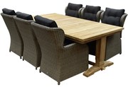 Ibiza Ares dining tuinset 240x120xH77 cm 7 delig grijs