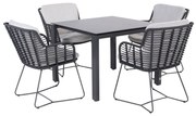 Fabrice Goa dining tuinset 95x95xH75 cm 5 delig slate antraciet 4 Seasons Outdoor