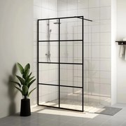 vidaXL Inloopdouchewand 90x195 cm ESG-glas transparant en zwart