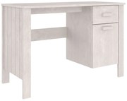 vidaXL Bureau 113x50x75 cm massief grenenhout wit