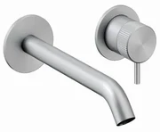 Crosswater 3ONE6 Wastafelkraan inbouw - gebogen uitloop 18cm - 1 knop - RVS TS120WNS