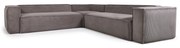 Kave Home Blok Grijze Hoekbank Ribstof 320 X 320 Cm