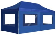 vidaXL Partytent inklapbaar met wanden 6x3 m aluminium blauw