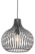 Moderne hanglamp zwart 38 cm - Saffira Modern E27 rond Binnenverlichting Lamp