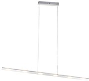 Design hanglamp staal met touch-dimmer incl. LED - Platina