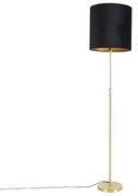Vloerlamp goud/messing met velours kap zwart 40/40 cm - Parte Klassiek / Antiek E27 cilinder / rond rond Binnenverlichting Lamp