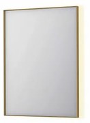INK SP32 spiegel - 60x4x80cm rechthoek in stalen kader incl indir LED - verwarming - color changing - dimbaar en schakelaar - geborsteld mat goud 8410022