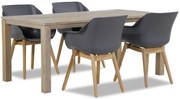 Tuinset 4 personen 180 cm Kunststof Grijs Hartman Sophie