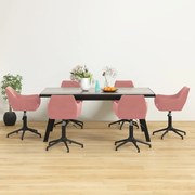 vidaXL Eetkamerstoelen draaibaar 6 st fluweel roze