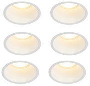 Set van 6 inbouwspots wit GU10 70mm IP44 - Dept Modern GU10 rond Binnenverlichting Lamp