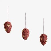 Set Van 3 Kerstversieringen Van Papier Elysia Granaat - Sklum