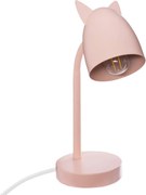 Atmosphera roze tafellamp met oortjes en ijzeren voet - 18 x 12,5 x 31 cm - E14 LED - 25W - Maximale hoogte: 42 cm