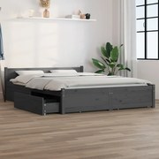 vidaXL Bedframe met lades grijs 135x190 cm 4FT6 Double