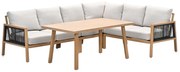 Garden Impressions San Capri lounge dining set 5-delig rechts - light teak aluminium