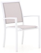 Dining tuinstoel | Bellagio  Anzio | Textileen | Wit | Stapelbaar | Kees Smit Tuinmeubelen