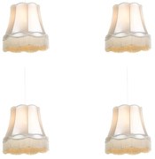 Stoffen Eettafel / Eetkamer Set van 4 Retro hanglampen crème 45 cm - Granny Retro E27 rond Binnenverlichting Lamp