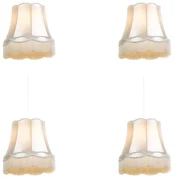 Stoffen Eettafel / Eetkamer Set van 4 Retro hanglampen crème 45 cm - Granny Retro E27 rond Binnenverlichting Lamp