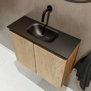 Mondiaz Ture 60cm toiletmeubel washed oak met wastafel urban midden geen kraangat