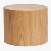 Ronde Bijzettafel In Mdf En Essenfineer (ø50 Cm) Lily Natuurlijk - Sklum