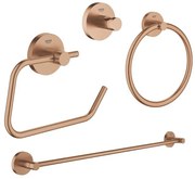 GROHE Essentials accessoireset 4-delig met handdoekring, handdoekhouder, handdoekhaak en toiletrolhouder zonder klep brushed warm sunset sw98947/sw98979/sw99003/sw99027/