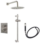 Saniclear Exclusive Pro inbouw regendouche 20cm met wandarm, glijstang en staafhanddouche RVS