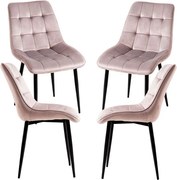 Set 4 Cade Fluwelen Stoelen