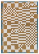 Platgeweven jacquard vloerkleed Chess met grafisch patroon