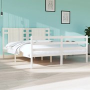 vidaXL Bedframe massief grenenhout wit 150x200 cm 5FT King Size