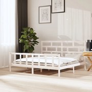 vidaXL Bedframe massief grenenhout wit 180x200 cm 6FT Super King