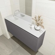 Mondiaz Olan 120cm toiletmeubel dark grey met wastafel talc links geen kraangat