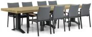 Tuinset 8 personen 330 cm Aluminium/Textileen /Aluminium/textileen Grijs Lifestyle Garden Furniture Brandon/Superior