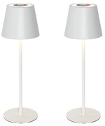 Buitenlamp LED Set van 2 tafellampen wit met dimmer en oplaadbaar RGBW - Murdock Modern IP54 Buitenverlichting rond Lamp