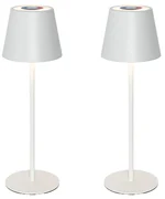 Buitenlamp LED Set van 2 tafellampen wit met dimmer en oplaadbaar RGBW - Murdock Modern IP54 Buitenverlichting rond Lamp
