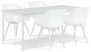Tuinset 4 personen 180 cm Kunststof Wit Hartman Sophie