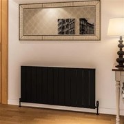 Eastbrook Rosano horizontale aluminium radiator 60x123cm Mat zwart 1443 watt