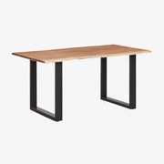 Rechthoekige Eettafel Van Sami-acaciahout Zwart & 180 X 100 Cm - Sklum